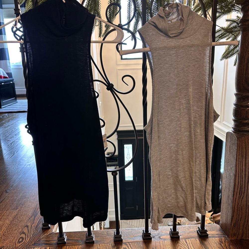 Free People Black and Gray Backless Dresses